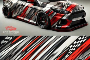 Stripes and racing patterns for speed enthusiasts wrap design