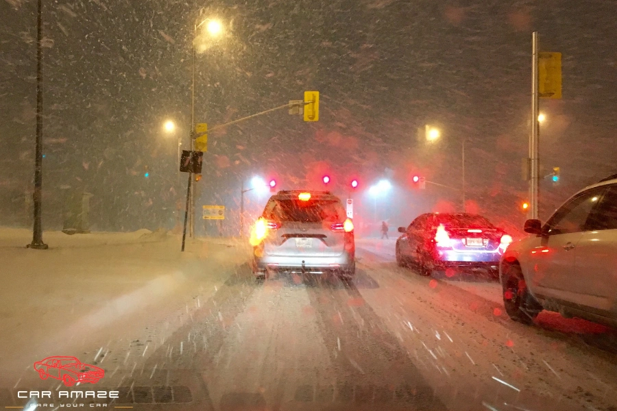 Accidents due to bad weather conditions at night