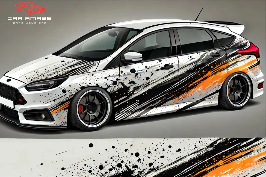 Splatter paint like style car wrap ideas