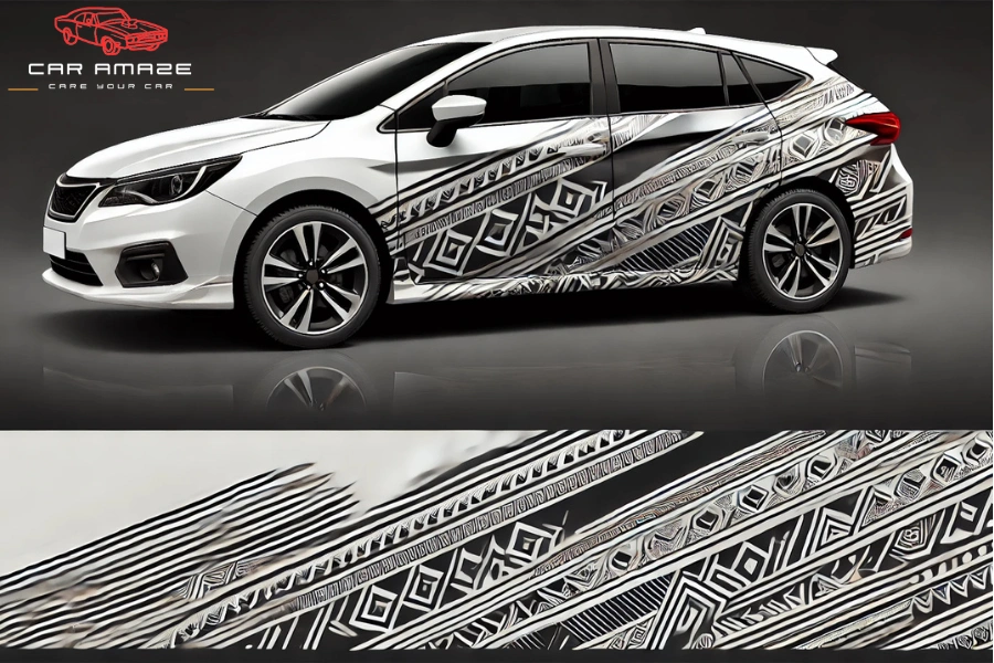 Tribal patterns on vehicle wrap