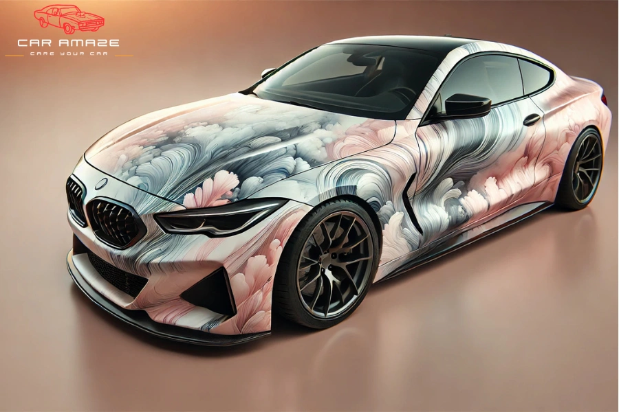 Water color effect abstract car wrap ideas