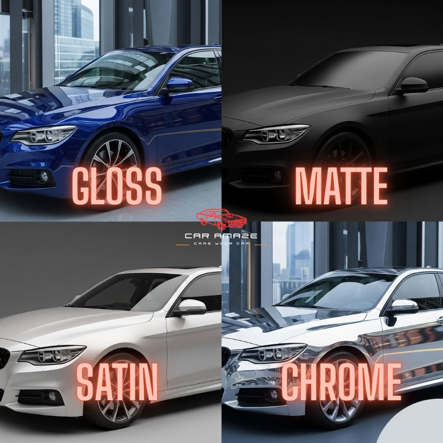 Gloss, Matte Satin, and Chrome Wrap Types
