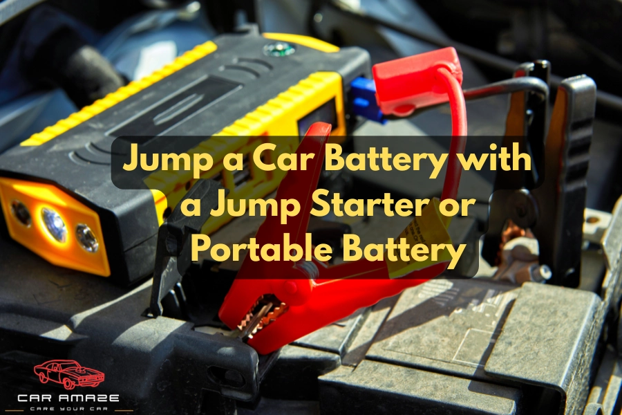 How to jump a car battery with a jump starter if donor car is not available