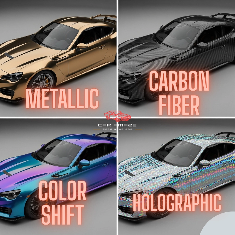 Metallic, Carbon Fiber, Color Shift, and Holographic Wrap Types
