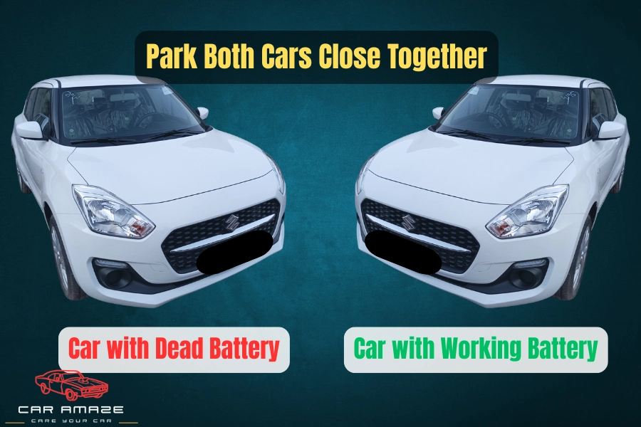 Park the car with the dead battery and the working battery close together