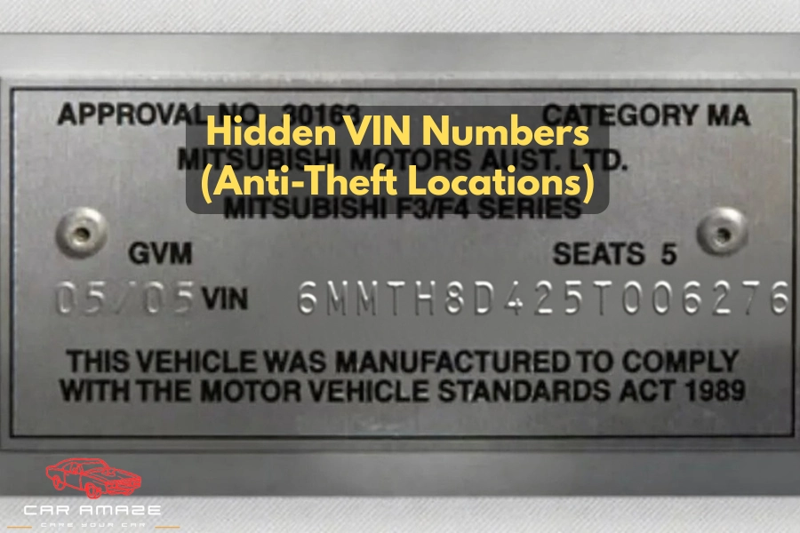 Hidden VIN number anti-theft locations