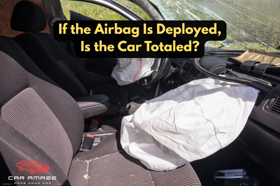 if the airbag is deployed is the car totaled car accident scene with deployed airbags and damaged front showing impact severity