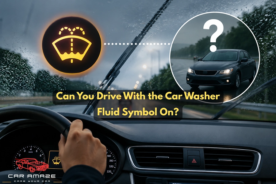 Can you drive with the car washer fluid symbol on? Learn whether it's safe and when you should refill the reservoir.