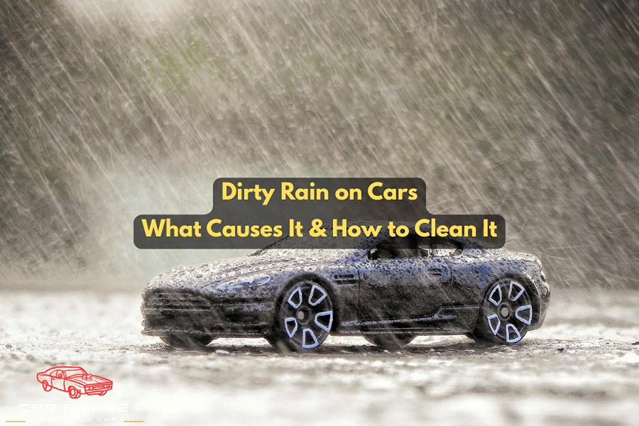 Dirty rain on cars leaving dust, dirt, and muddy residue on a vehicle after rainfall