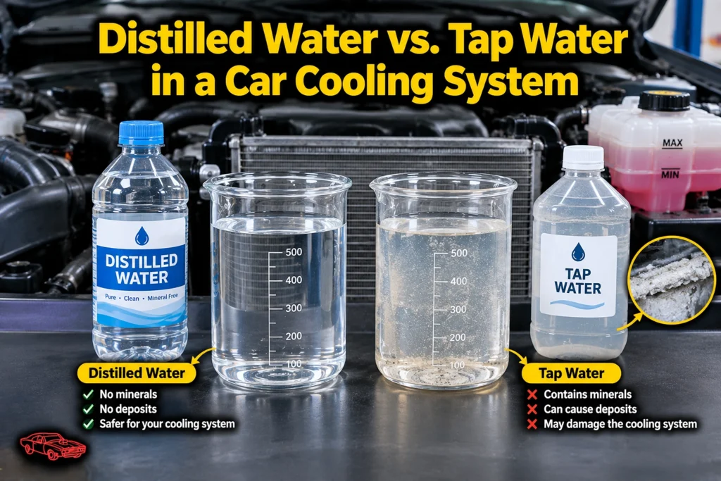 Distilled water vs tap water for a car cooling system and radiator