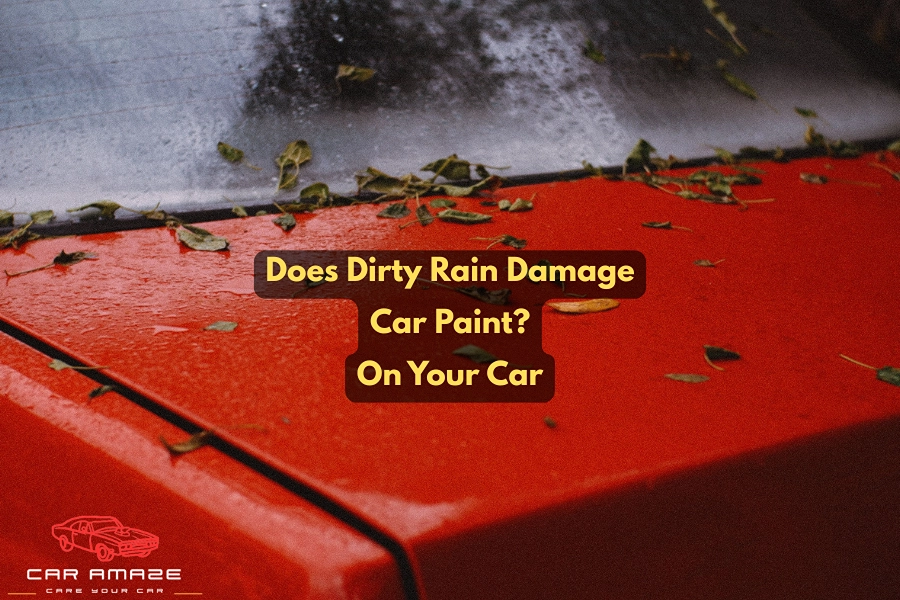 Dirty rain residue on car paint showing water spots, dirt, and potential paint damage