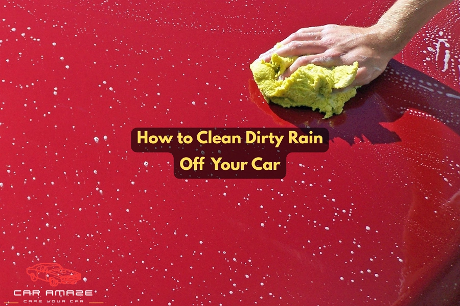 How to safely clean dirty rain and muddy residue from a car using water and car shampoo