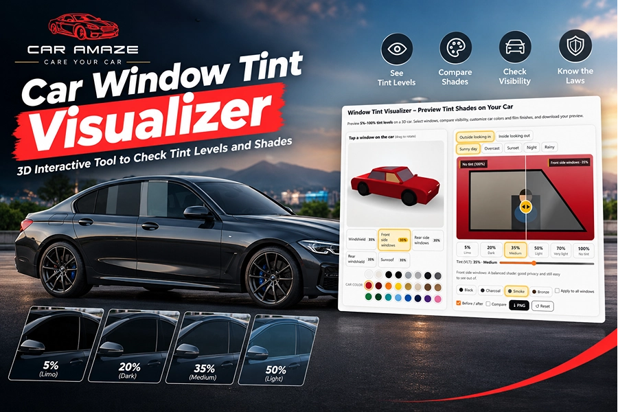 Tint visualizer on a 3D car