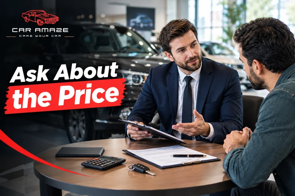 Questions to ask about used car price, fees, negotiation, and total purchase cost